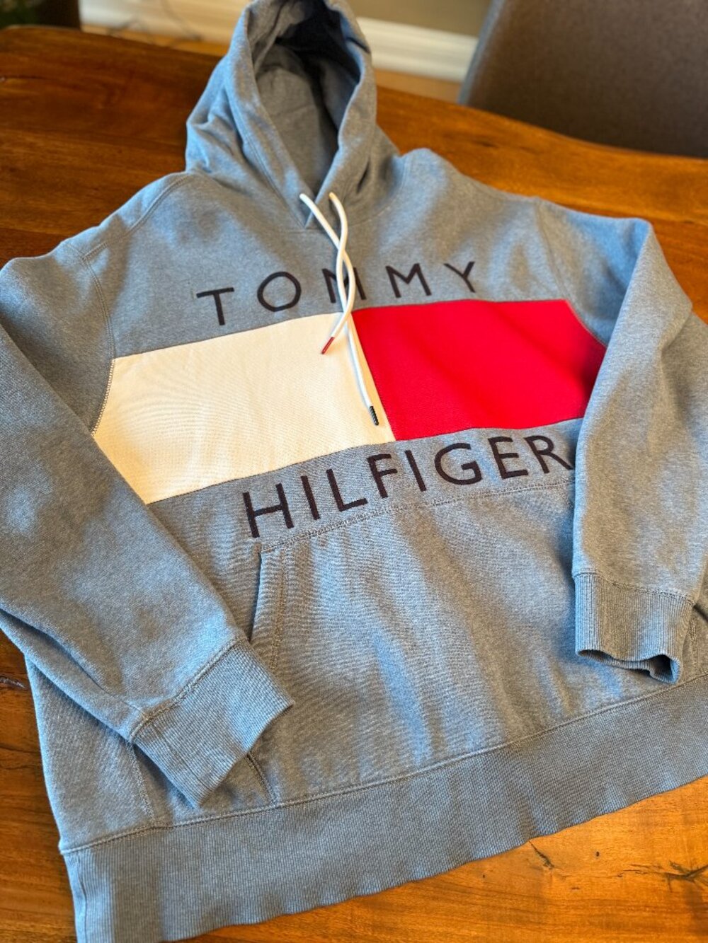 Tommy Hilfiger Retro Hoodie - blue denim color 2XL